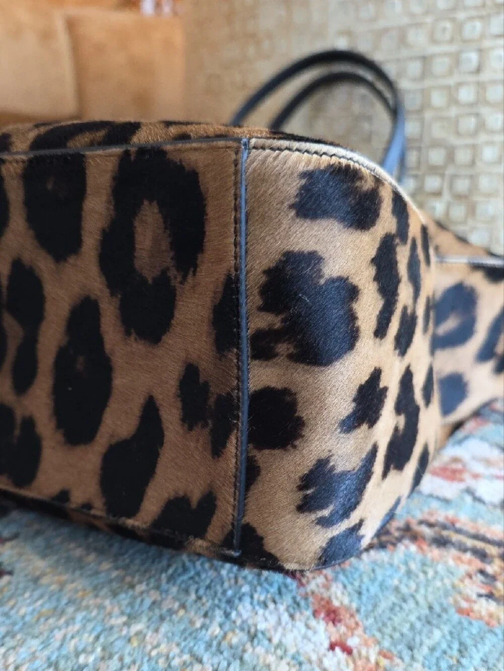 Salvatore Ferragamo Star Tote In Cheetah Print Pony Hair